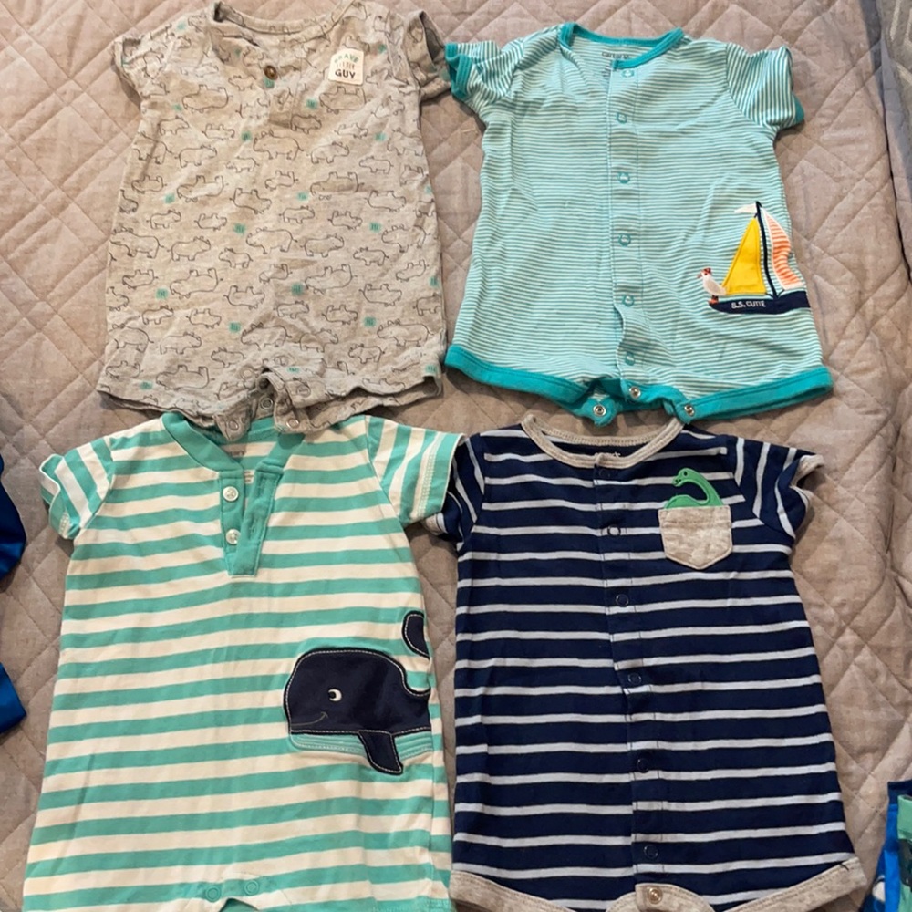 4 boys 3 month outfits from Carter’s.